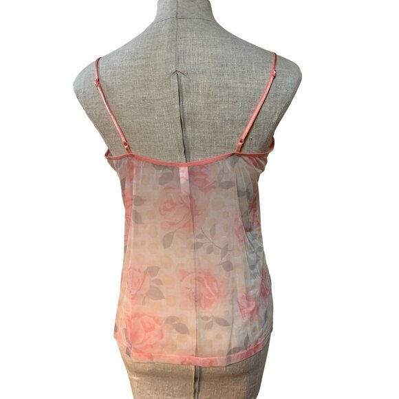 Sheer Floral Pink Cami 70s Style Camisole 2XL - Picture 4 of 7